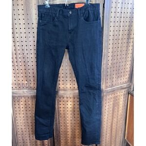 Jean Shop Selvedge Jim Jeans Medium Black Denim Size 33 Fading on Left Leg As Is